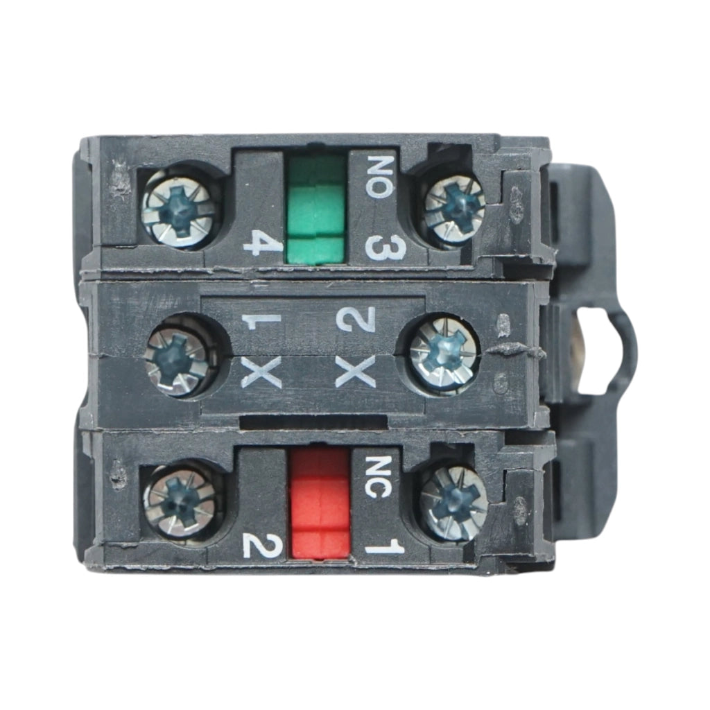 Pulsante con ritorno e segnalazione LED rosso 1NO+1NC, 220V/10A, TB5 Breckner Germany