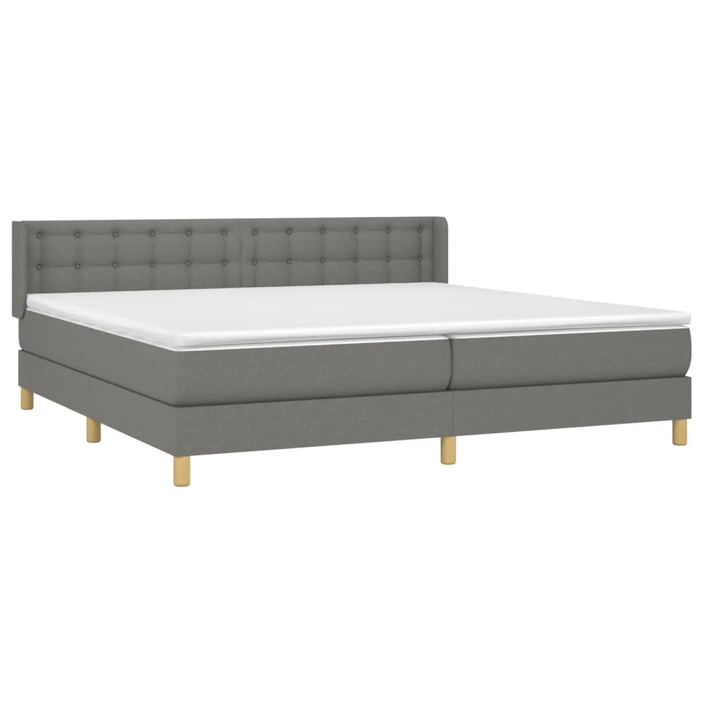 Giroletto a Molle con Materasso Grigio Scuro 160x200 cm Tessuto 3130602