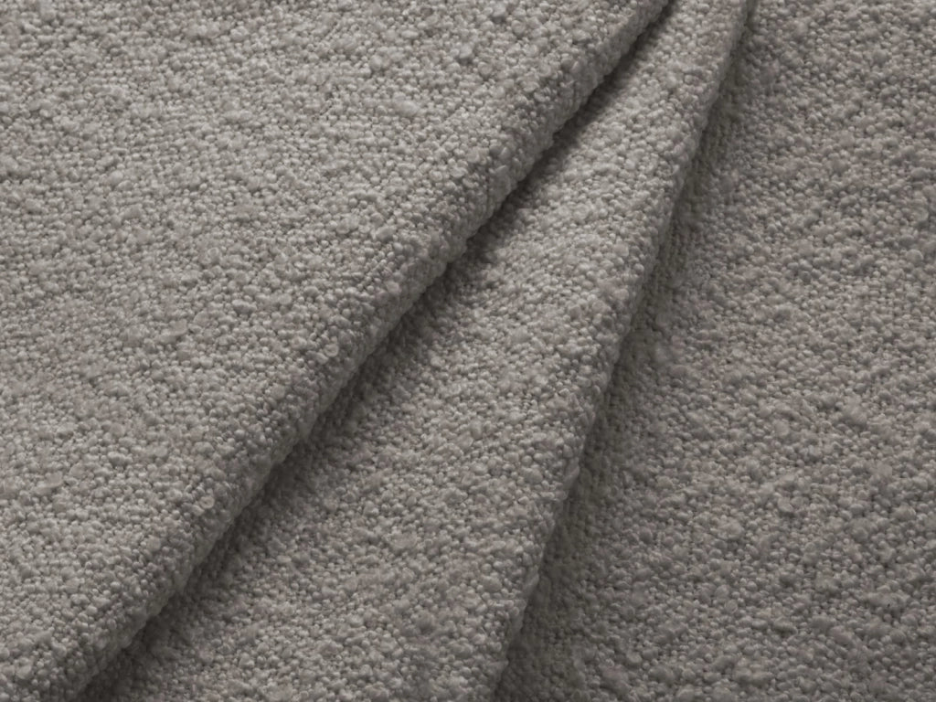 Cosmopolitan Design - Divano convertibile angolare sinistro con contenitore "Kyoto" 4 posti in bouclé grigio 