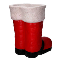 Portavaso resina stivali rosso e bianco cm 31,5x31xh41