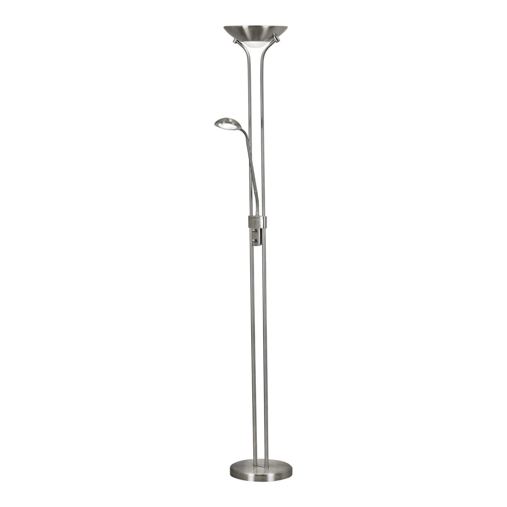 Piantana Contemporaneo Mother Child Acciaio Argento Vetro Led 15,41W 3000K