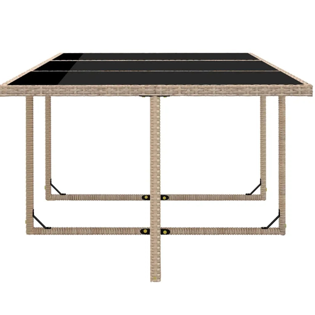 Set da Pranzo da Giardino 11 pz con Cuscini in Polyrattan Beige 42549