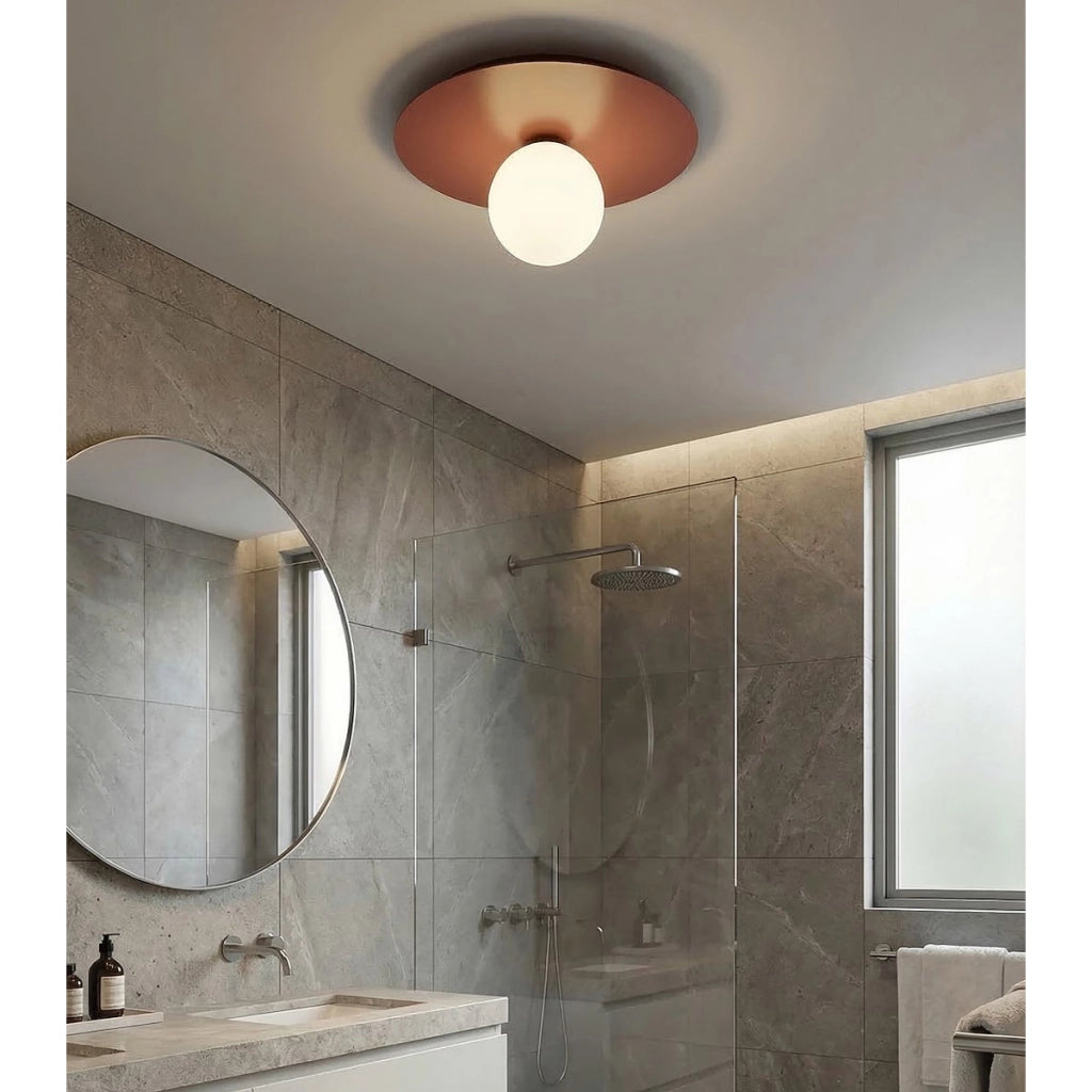 Lampada da soffitto SOLAR bordeaux con diffusore in vetro opalino