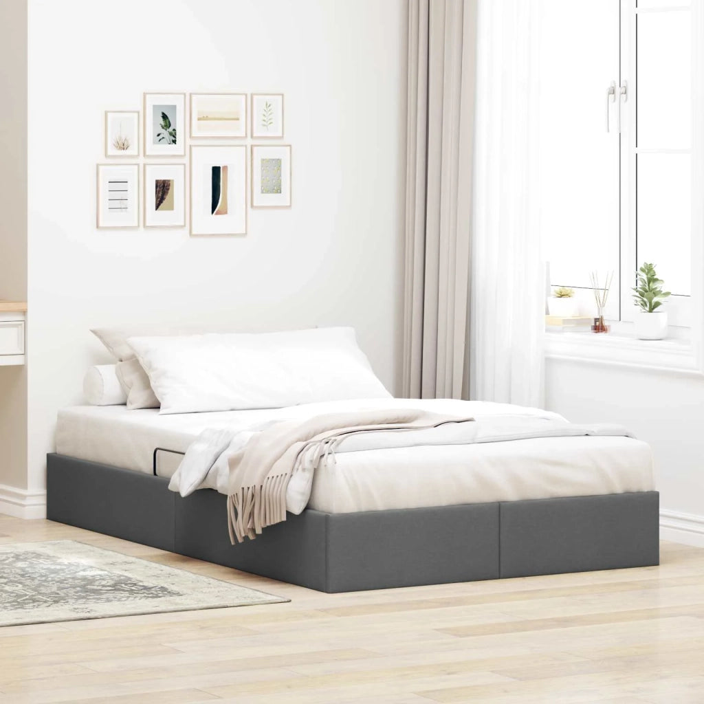 Letto ottomano Grigio scuro 120 x 200 cm Tessuto 3442815
