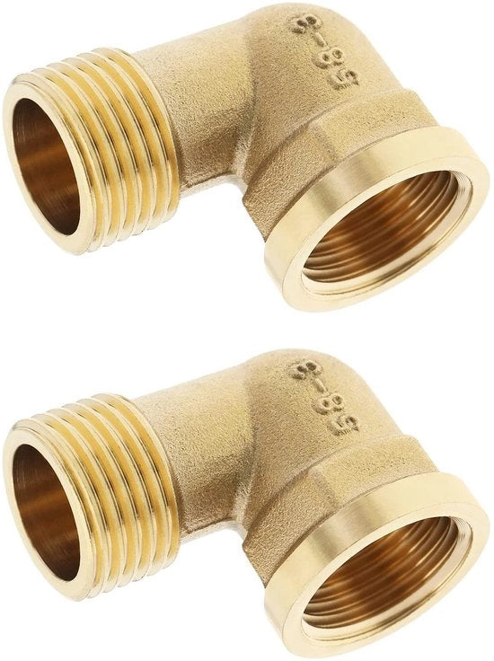 Fitting a Scoppiettante a 90 Gradi in Rame - 2 Pezzi - 1/2 Pollici - Adattatore per Tubi di Acqua