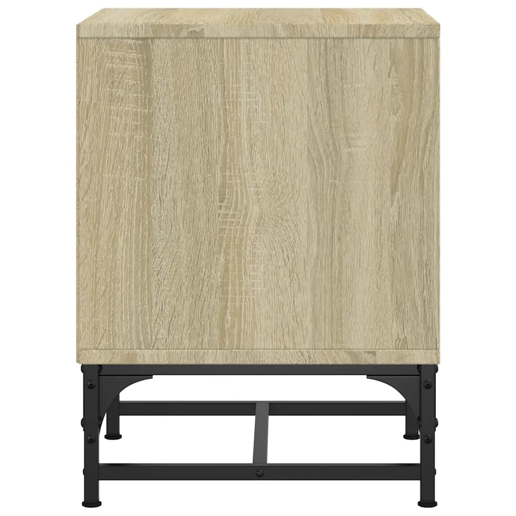 Set di 2 Comodini | Armadio da Notte | Mobiletto da notte con Ante in Vetro Rovere Sonoma 35x37x50 cm