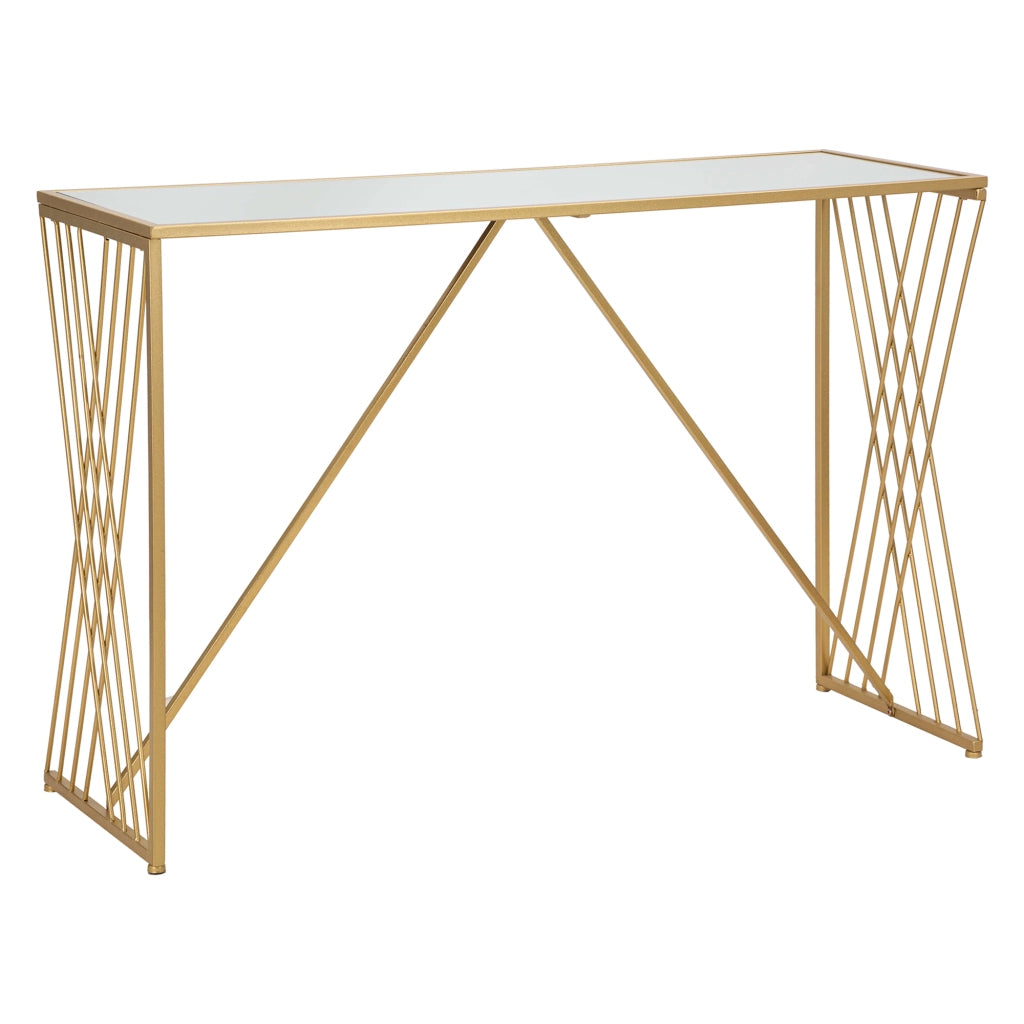 Axum, Consolle un Ripiano, 120x40x80h cm oro