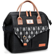 Borsa Isolante per Picnic 10L Borsa Picnic Piccola Borsa Isolante per Alimenti da Portare in Viaggio, al Lavoro, al Picnic, all'Aperto (Nero-01)