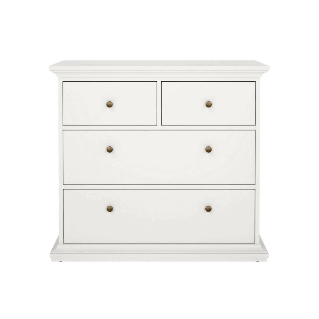 Cassettiera Arika, Settimino multiuso, Comò camera da letto, Mobile con cassetti, 96x49 h87 cm, Bianco