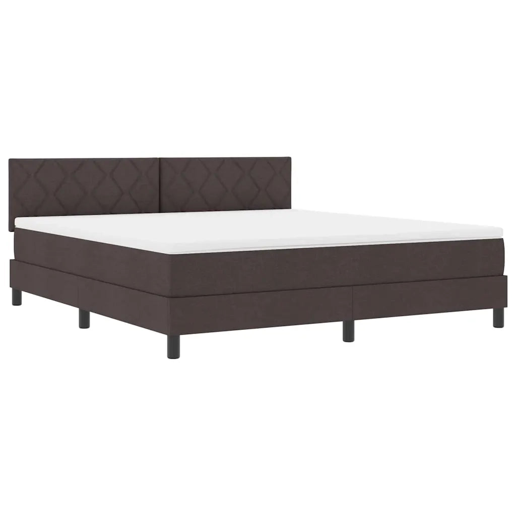 Letto a molle con materasso Marrone Scuro 180 x 200 cm Tessuto 3342306
