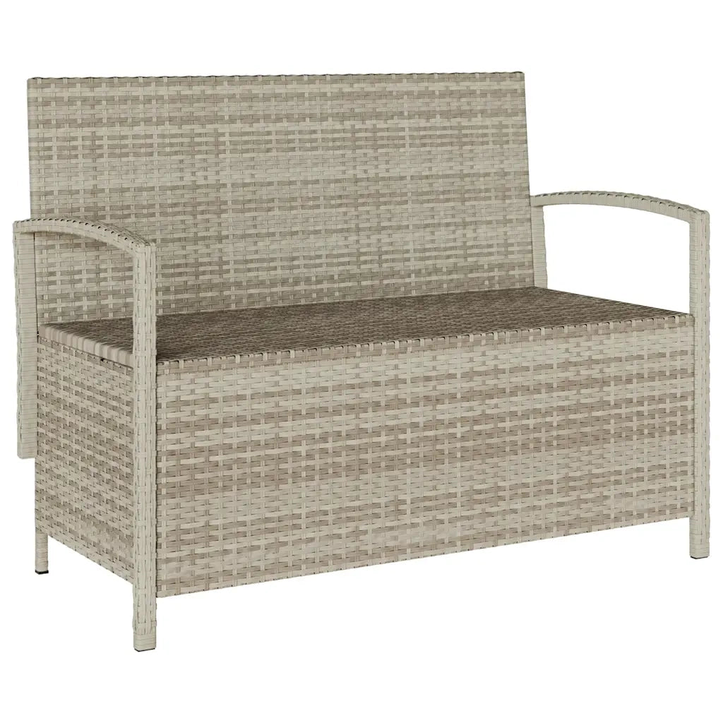 vidaXL Panca Portaoggetti da Giardino con Cuscino in Polyrattan