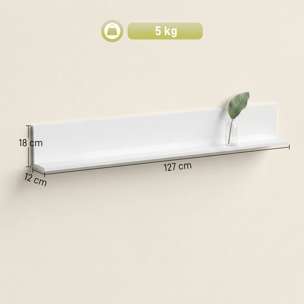 Mensola da Parete ¨C Zephmum ¨C Legno Lucido Bianco 1.5 cm