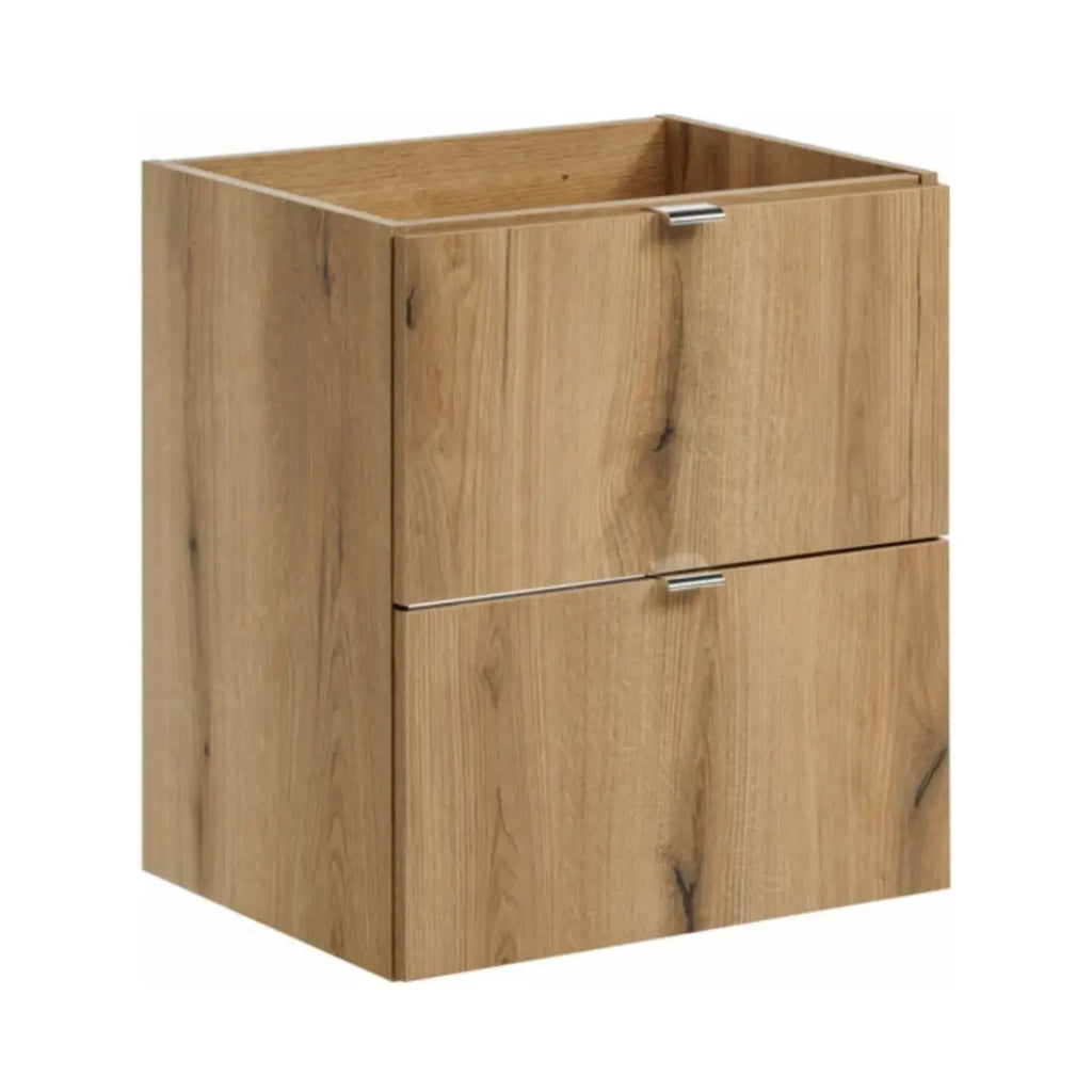 Set bagno VANO effetto quercia e nero 140cm: mobiletto sottolavabo con cassetti e cesto per la biancheria + piano per lavabo