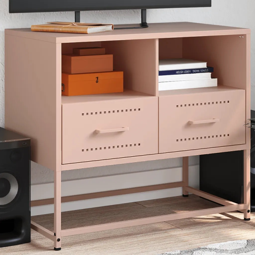 Mobile TV-Credenza per TV-Console TV Rosa 68x39x60,5 cm in Acciaio 994575