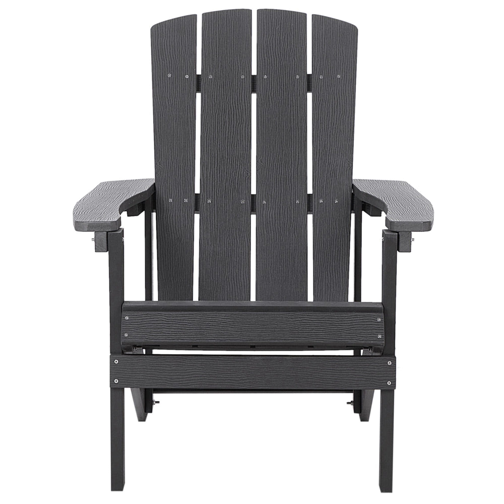 Sedia da giardino in plastica grigio scuro in legno resistente agli agenti atmosferici in stile moderno