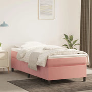 Giroletto a Molle con Materasso-Struttura Letto Rosa 90x190 cm in Velluto 862366