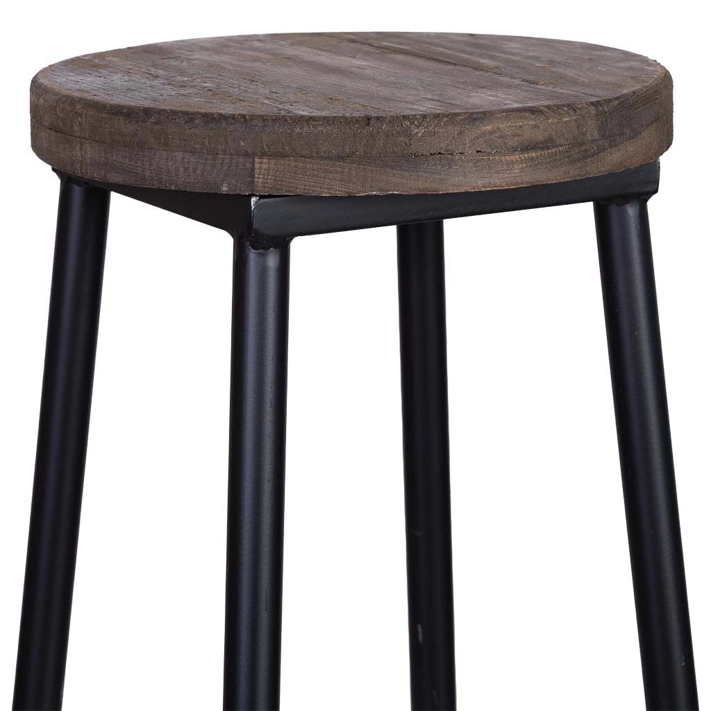 Sgabello in legno e metallo 31x31x66h cm