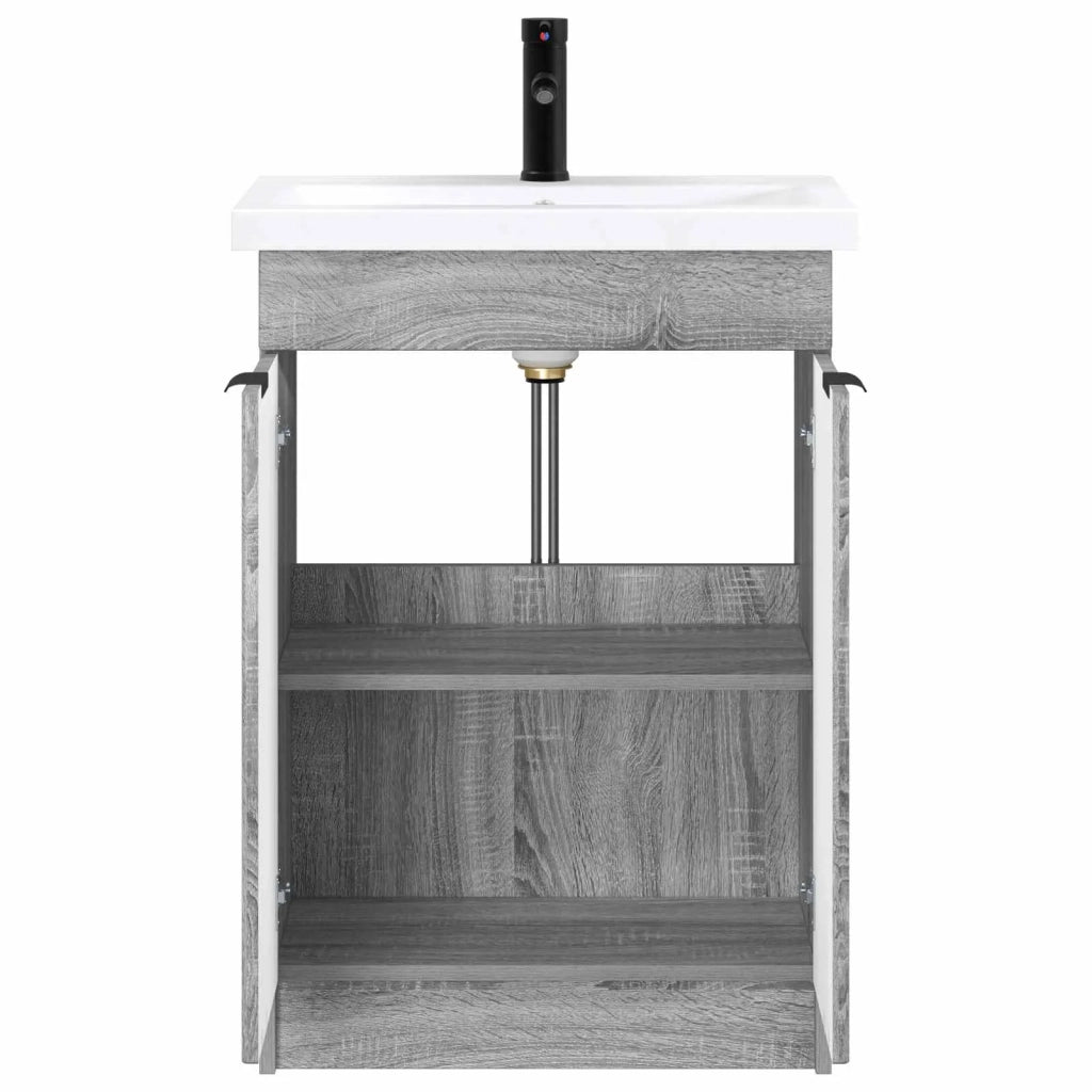 Set di mobili per il bagno Sonoma grigio 56 x 37,5 x 81 cm 3404150