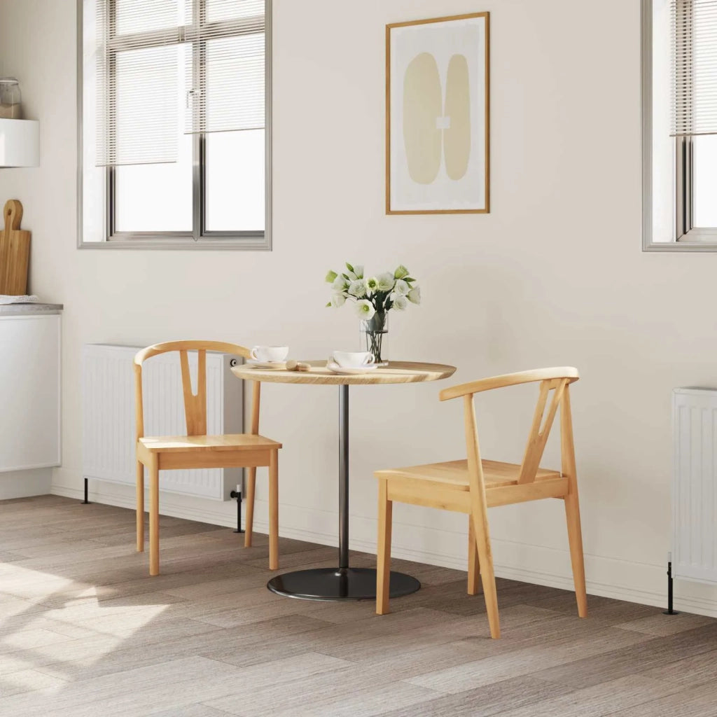 Sedia da pranzo 2 pcs Naturale Legno di gomma solido 42020405