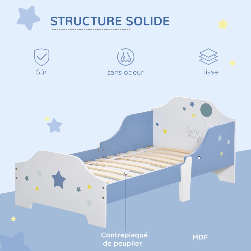 Letto singolo bambini ¨C zephmum ¨C bianco blu 143x74x59 cm