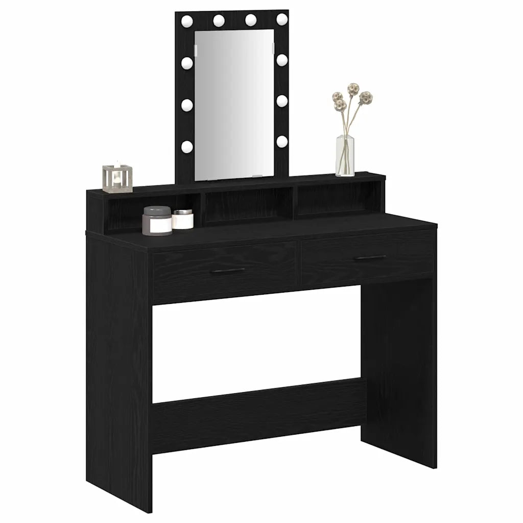 Tavolo da Trucco Nero 100 x 41 x 140 cm Legno multistrato 865173