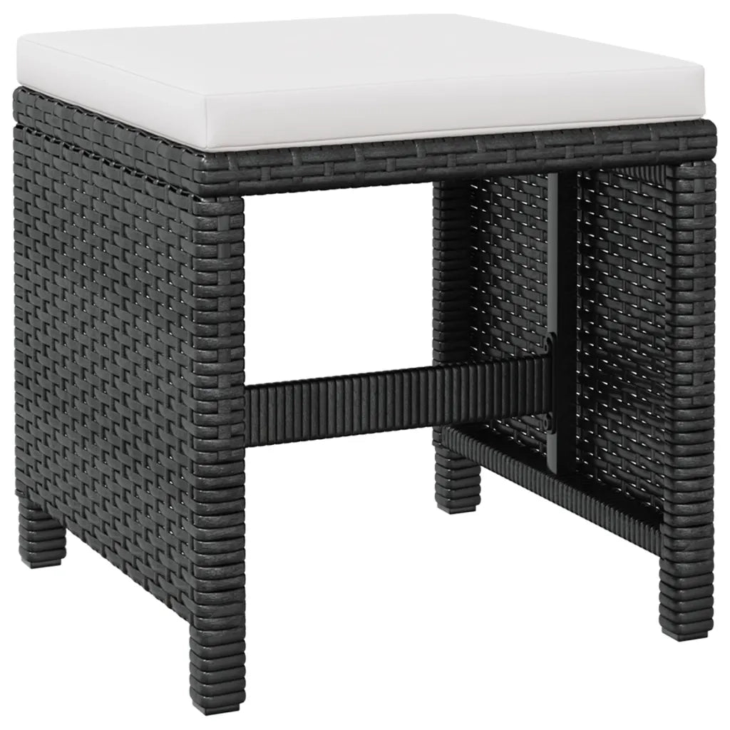 Set da Pranzo da Giardino 9 pz in Polyrattan e Acacia Nero cod mxl 57467