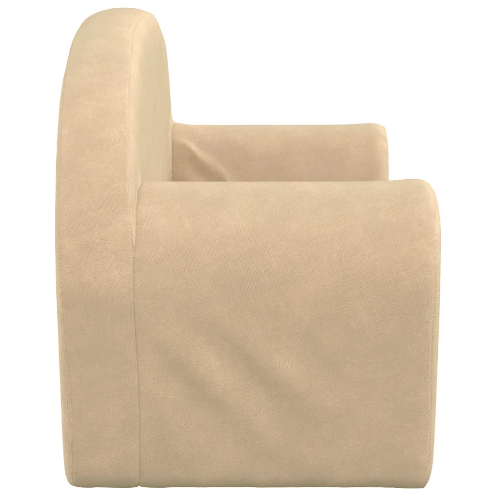 Divano per Bambini a 2 Posti Crema in Morbido Peluche 356989
