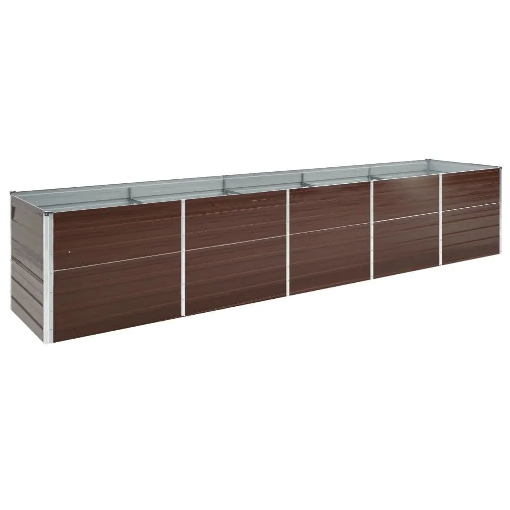 Letto Rialzato in Acciaio Zincato 400x80x77 cm Marrone 47062