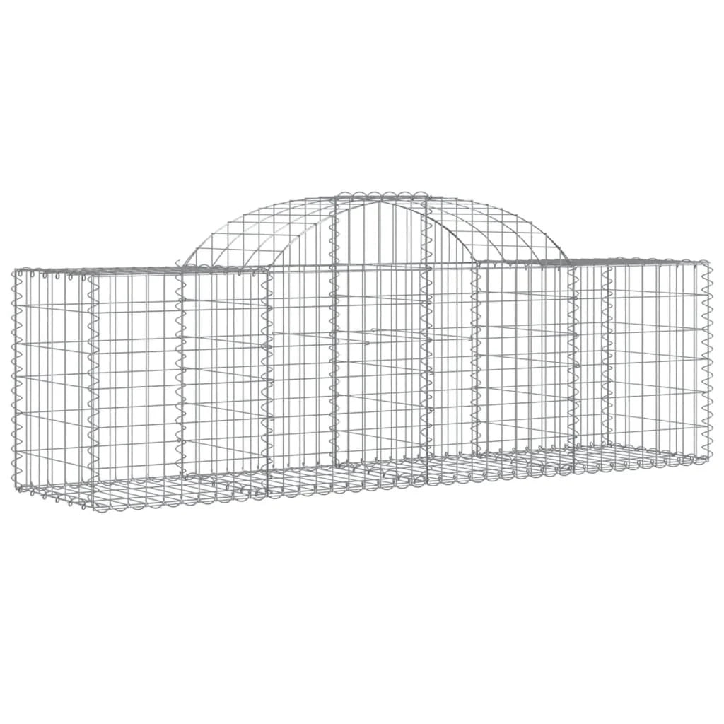 Set di 4 gabbioni ad arco per recinzione gabbia o muro di contenimento 200 x 50 x 60/80 cm ferro zincato argento 02_0041453