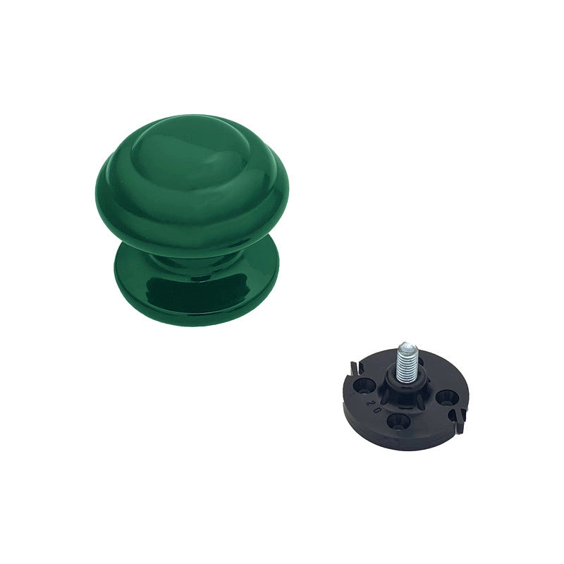 Pomolo fisso per porta SAGUATTI 878/80SB in alluminio verde lucido
