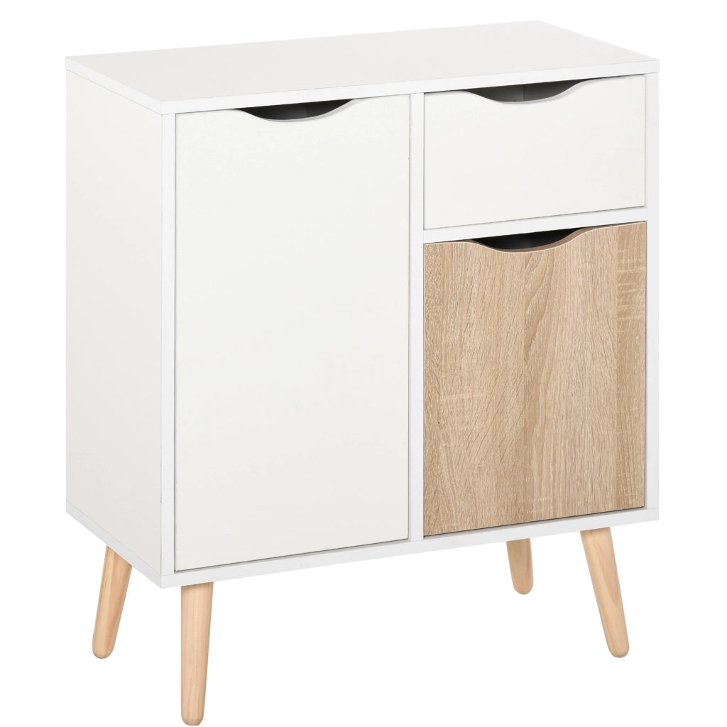 Buffet cassettiere design scandinavo ¨C zephmum ¨C 2 ante 1 cassetto scorrevole legno quercia chiaro