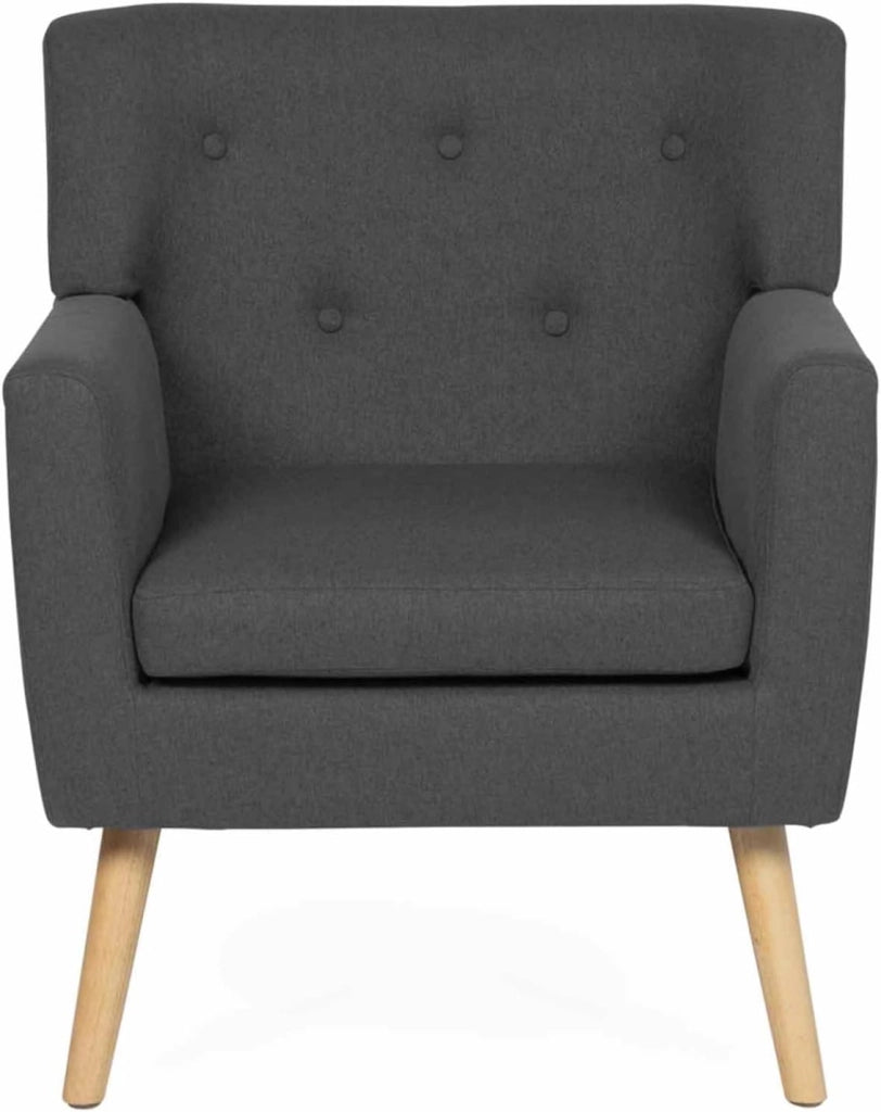 Poltrona scandinava in tessuto grigio antracite LIV