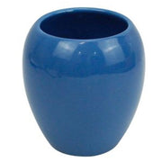 Trade Shop - Bicchiere Porta Spazzolini In Ceramica Blu Moderno Accessori Arredo Bagno 79257 -