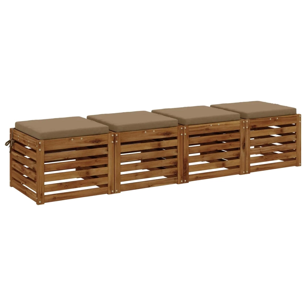 Cuscini per Sedia in 4 Pezzi SOEST 4 pz 100% Poliestere Tortora 944379