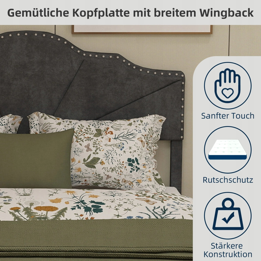Letto matrimoniale minimalista - Xylo - 160x200 - Grigio