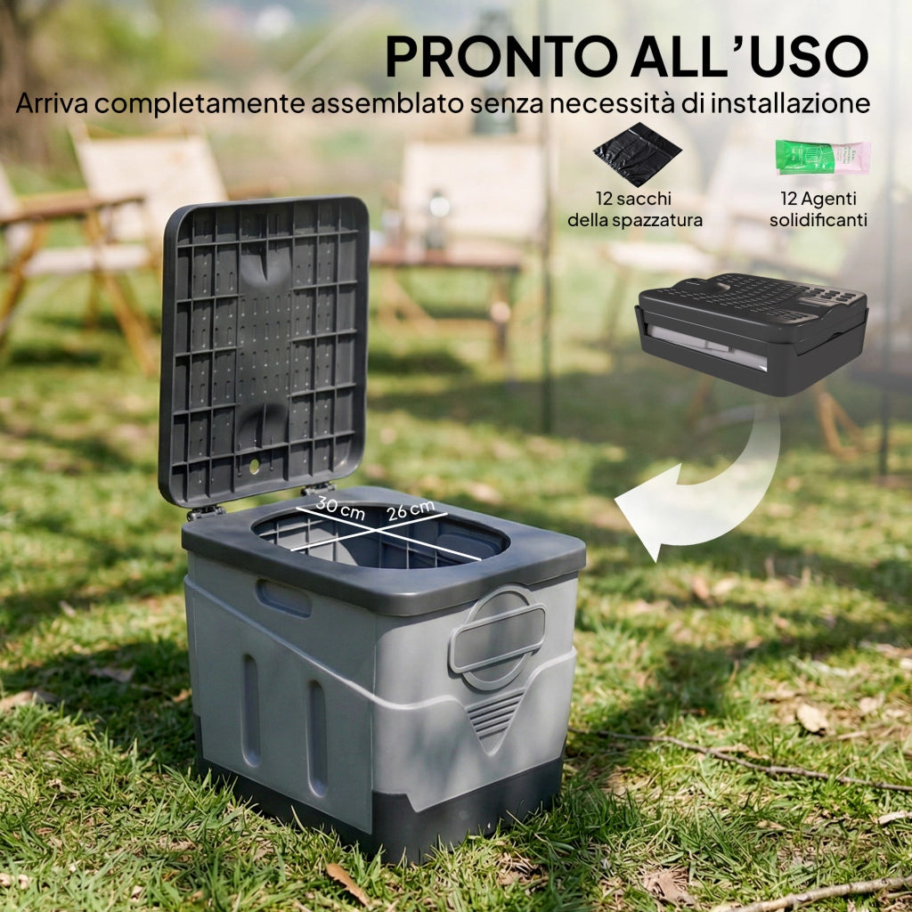 WC Portatile ¨C zephmum ¨C Grigio Scuro 34x29x20 cm