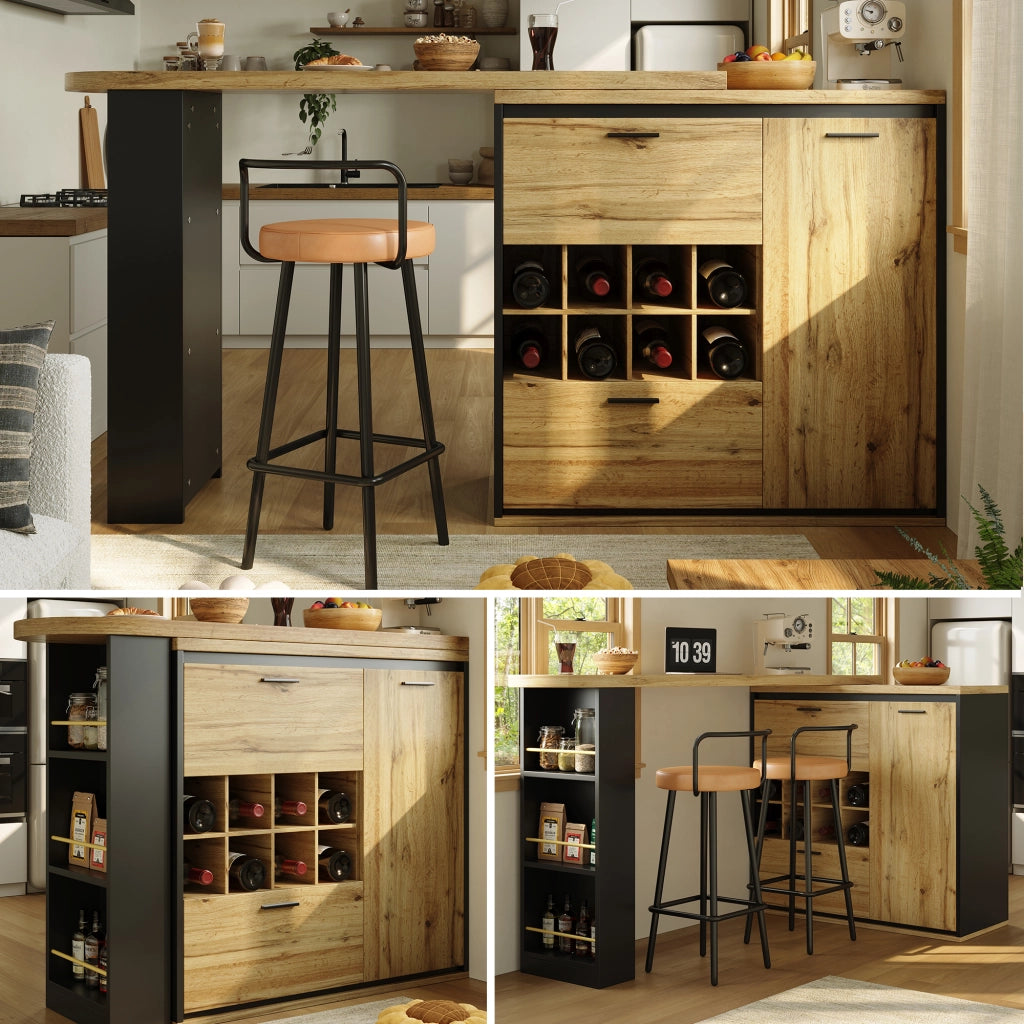Tavolo da Pranzo Allungabile ¨C MINIMAL ¨C Piano Effetto Legno, 138-220x105 cm