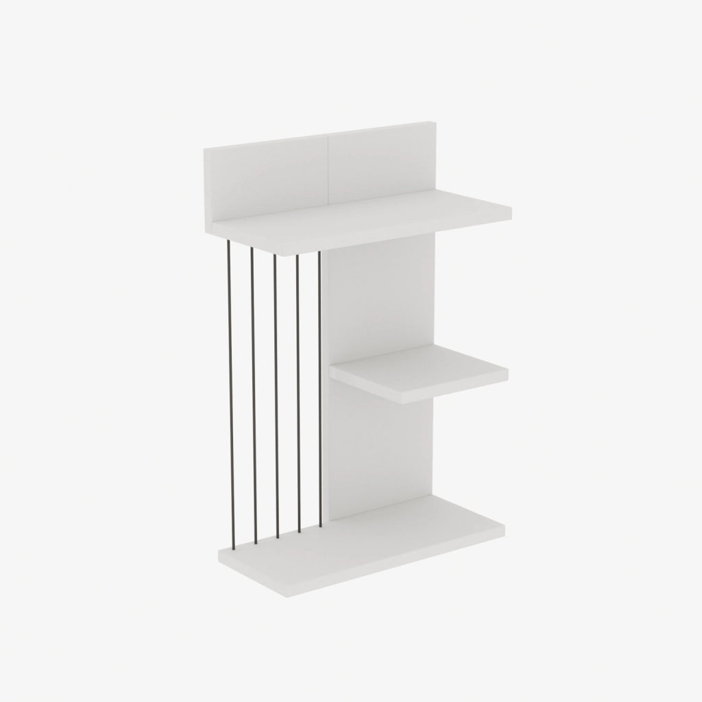 Scaffale a parete in legno "Kinik" - 40 x 19 x 60 cm - Bianco