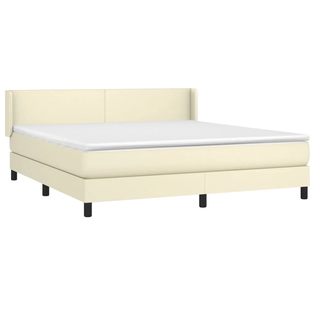 Giroletto a Molle con Materasso Crema 180x200 cm in Similpelle 3130675