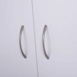 Credenza con 2 Ante e 5 Ripiani in Legno e Bianco 80x32x90.5 cm