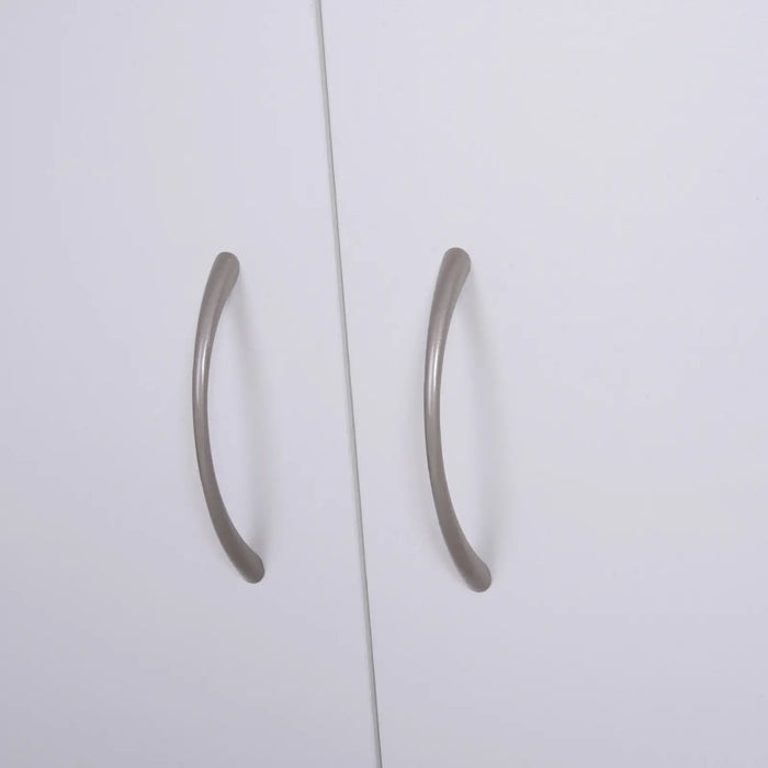 Credenza con 2 Ante e 5 Ripiani in Legno e Bianco 80x32x90.5 cm