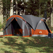 Tenda Familiare Tipi 8 Persone-Tenda da campeggio Grigia e Arancione Impermeabile 198715