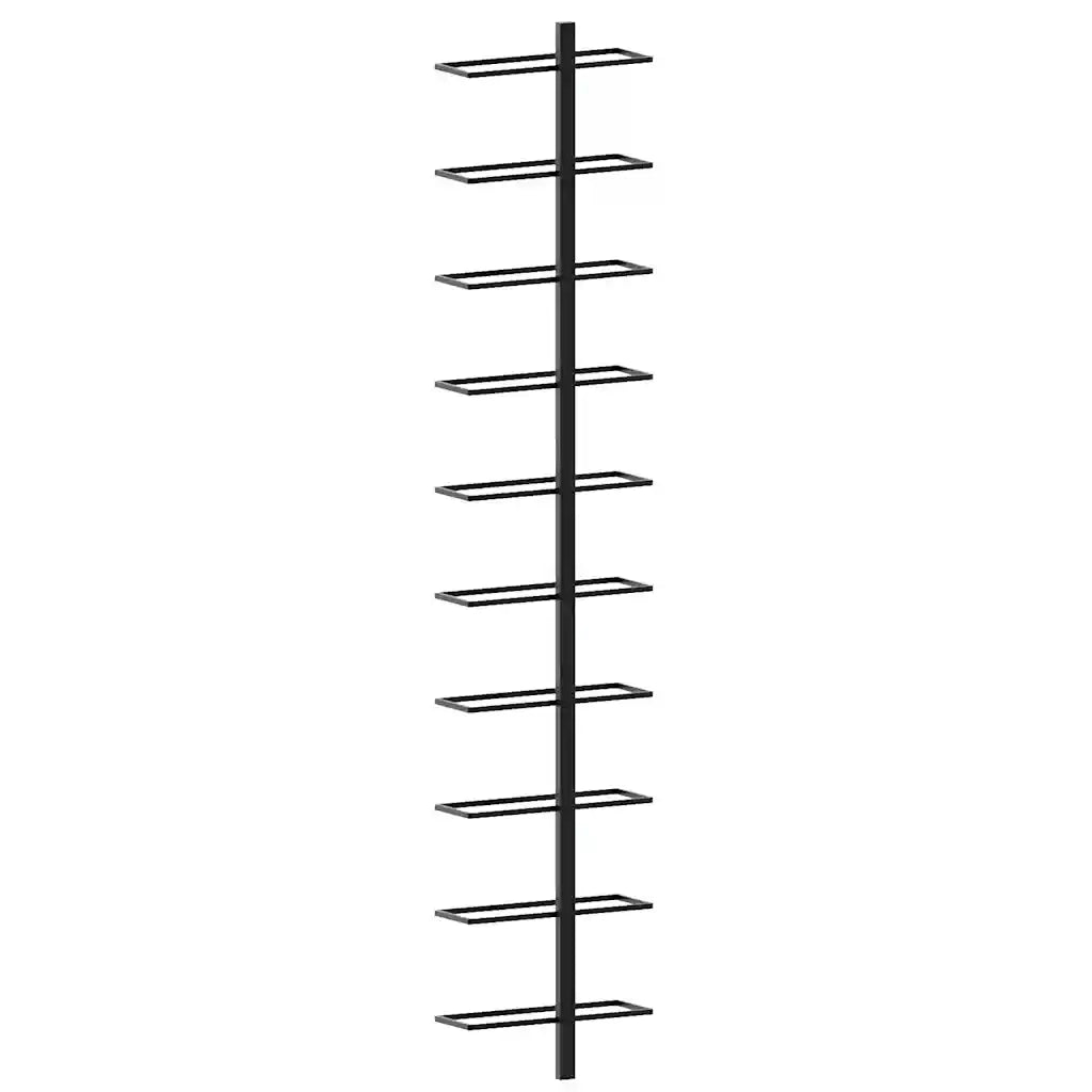 Portavini da Parete per 10 Bottiglie Nero in Metallo cod mxl 53557
