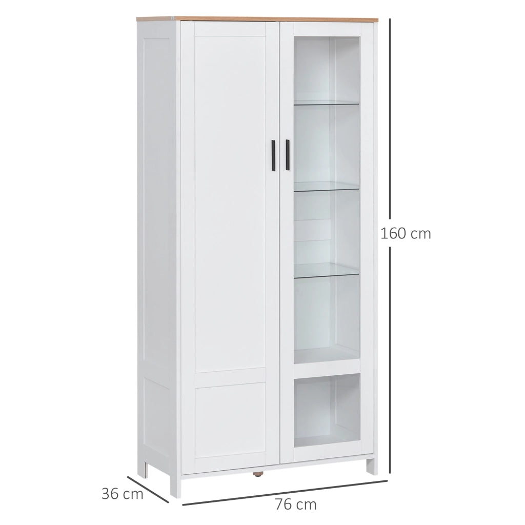 Armadio a muro con ante a vetro ¨C zephmum ¨C 76x36x160 cm bianco