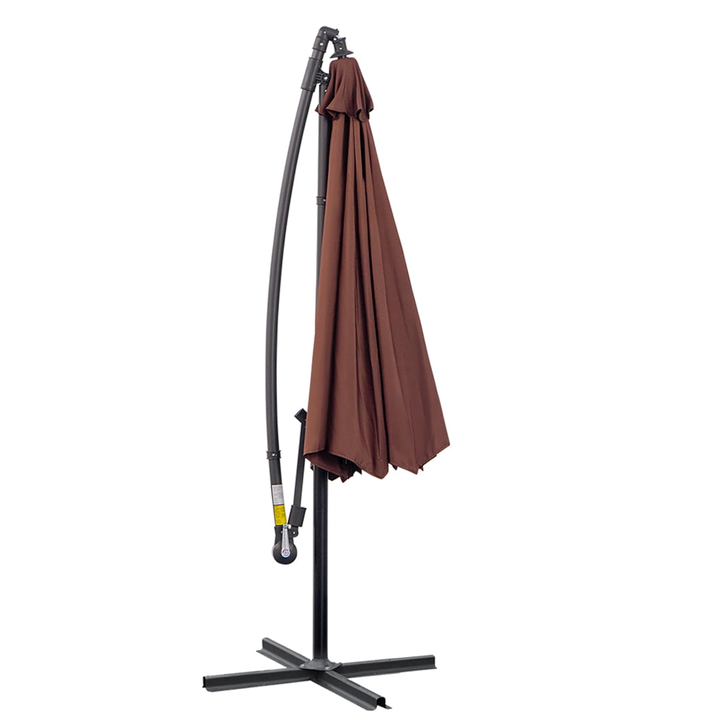 Ombrellone da Giardino a Braccio Inclinabile 3x2.5m ¨C Xylo ¨C Acciaio e Poliestere Marrone
