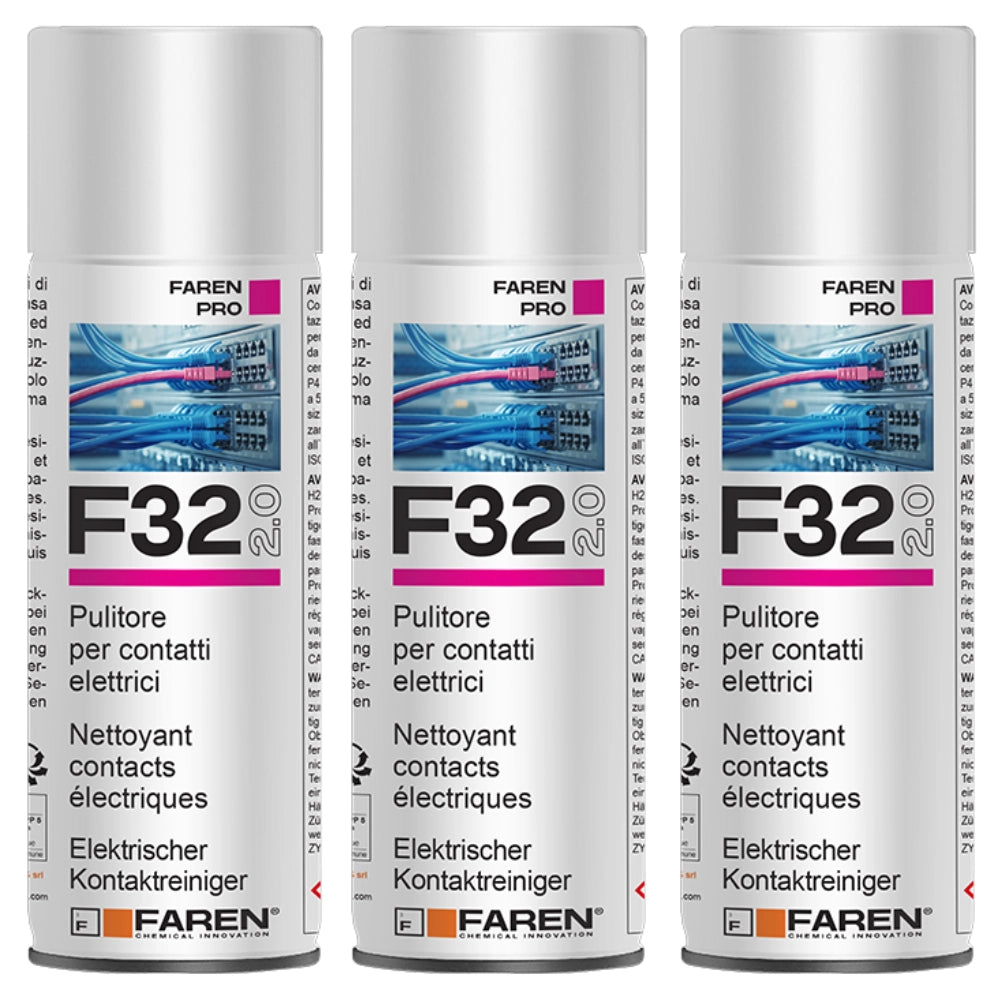 Faren f32 pulitore contatti spray sgrassante a rapida evaporazione 400ml 3 pezzi