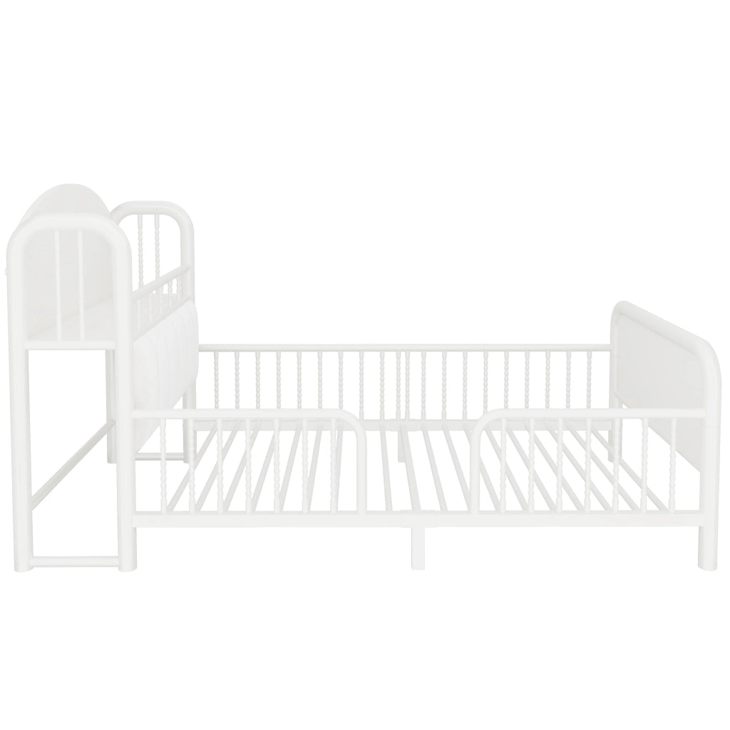 Letto singolo in metallo con testiera LED ¨C Minimal ¨C Bianco 90x200 cm