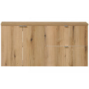 Set NEWPORT 2 Mobili Pensili Sottolavabo con Piano di Lavoro 120x60x40 cm Effetto Rovere [en.casa]
