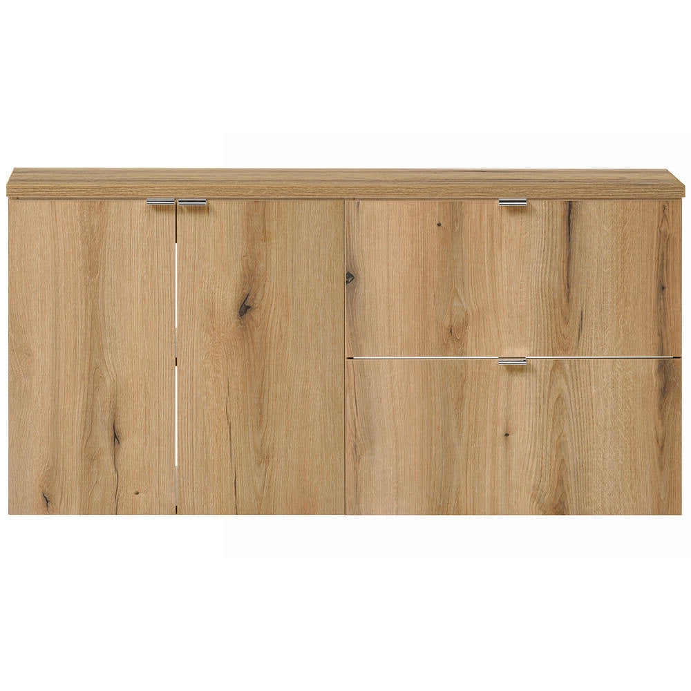 Set NEWPORT 2 Mobili Pensili Sottolavabo con Piano di Lavoro 120x60x40 cm Effetto Rovere [en.casa]
