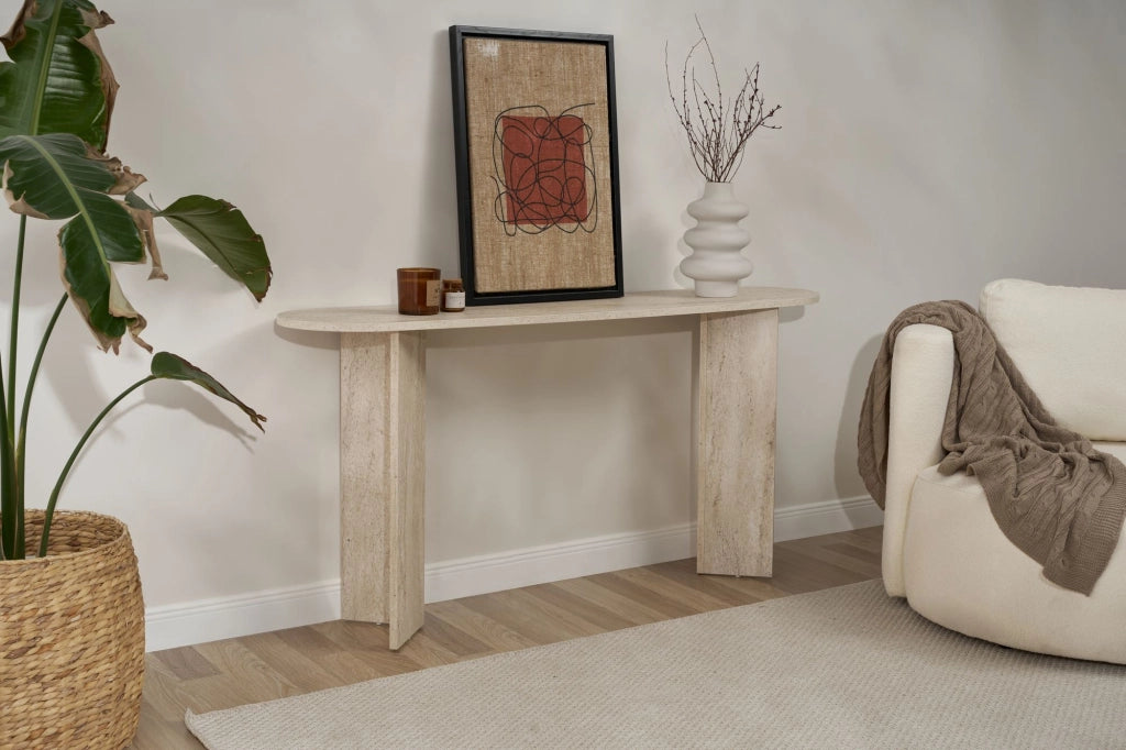 Consolle in legno "Sira" - 150 x 35 x 75 cm - Travertino
